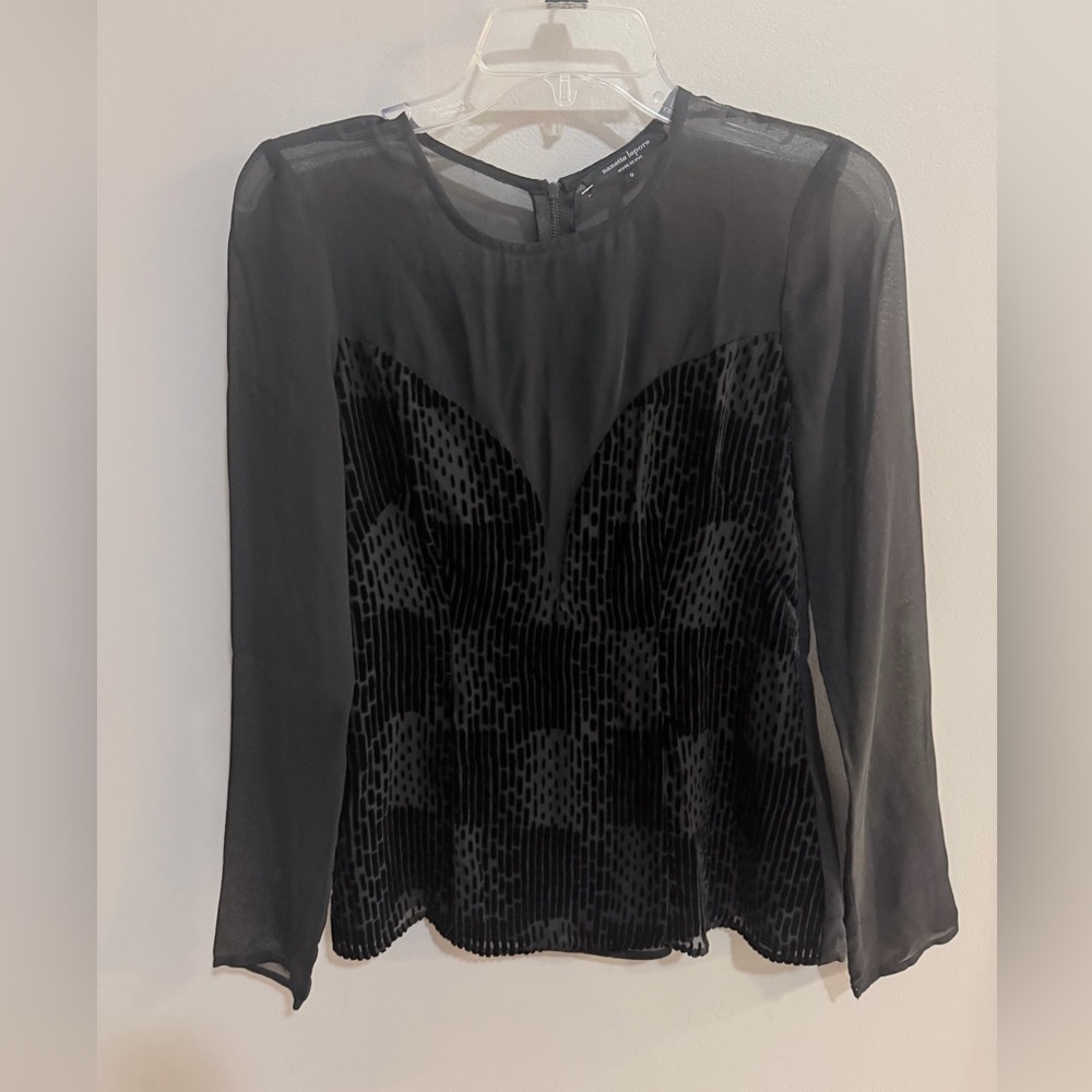 Nanette Lepore Black Sheer Blouse